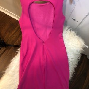 Bebe pretty on pink dress